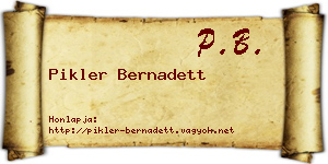 Pikler Bernadett névjegykártya