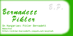 bernadett pikler business card